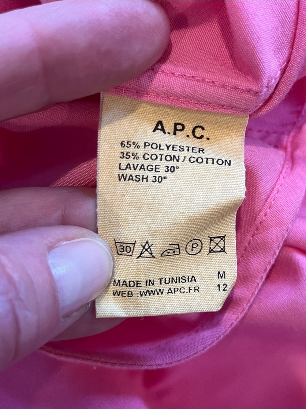 A.P.C. Vintage Pink Button-down Shirt - Picture 5 of 6